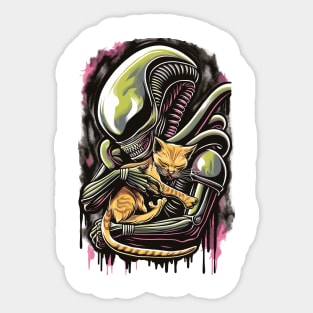 Alien and Cat 88050 Sticker